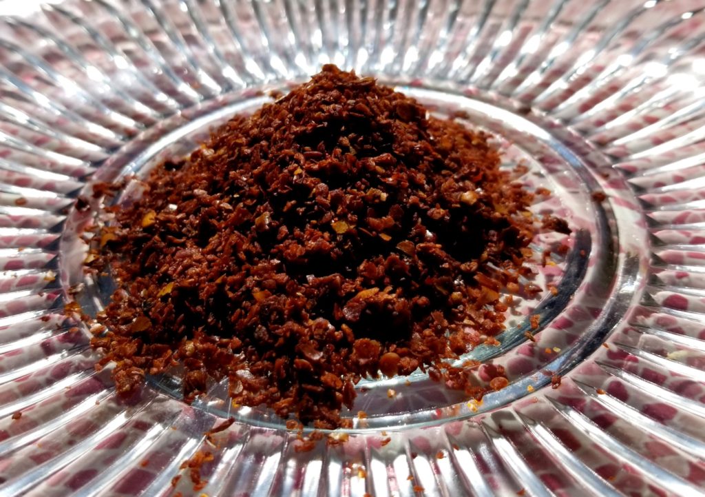 Marash pepper which looks similiar to Aleppo pepper except it has a slightly larger flake.