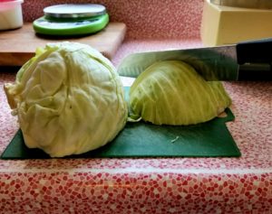 Cutting cabbage