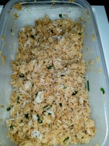 Rice mixed in a container