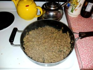 Brown ground beef