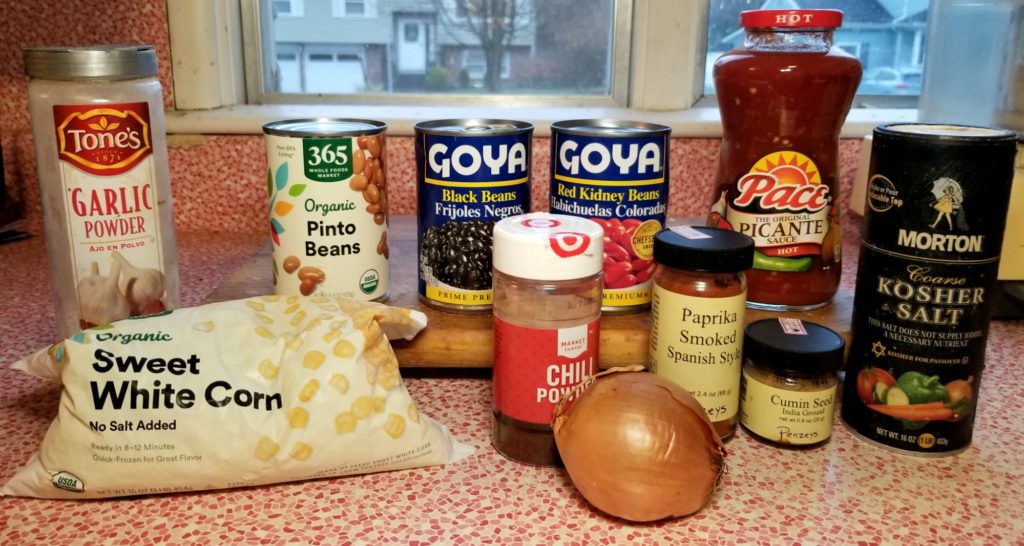 Ingredients for Taco Soup.