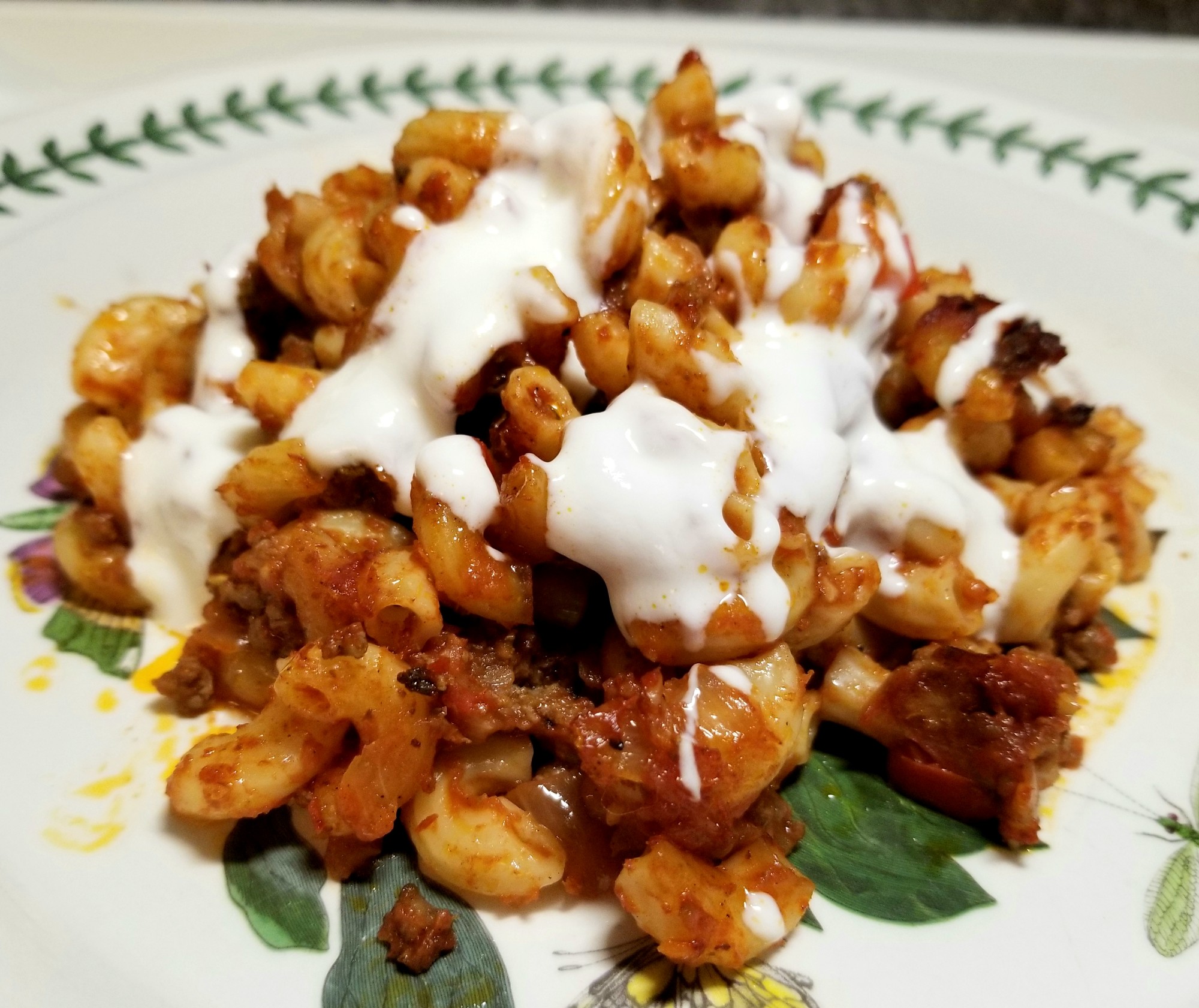 Macaroni with Fried Meat